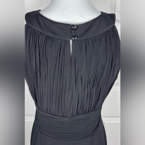 Sangria Black Pleated Keyhole Fit Flare Dress Size 8 Wedding Guest Cocktail - Picture 5 of 10